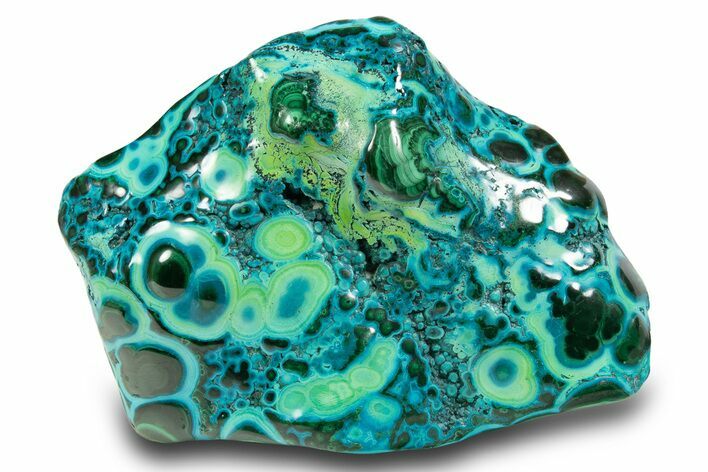 Vibrant Polished Malachite with Chrysocolla - DR Congo #305208